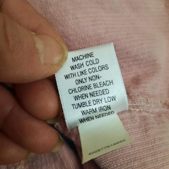 Womens Corduroy Jacket Sonoma Long Sleeve Pink Medium Zip Up - Picture 5 of 10